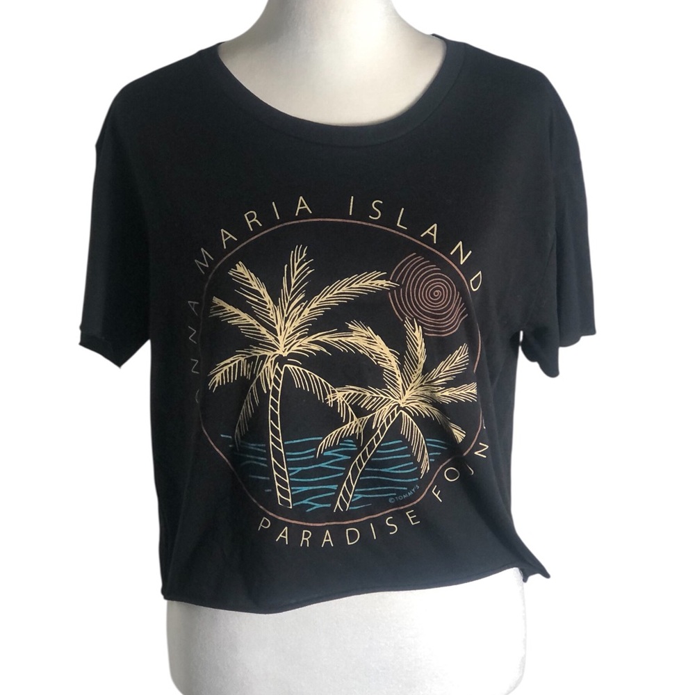 Next Level Anna Maria Island short sleeve cropped top graphic tee Sz Med. NEW